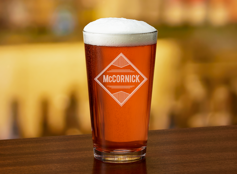 Engraved Last Name Beer Pint Glass Pub