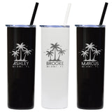 Palm Tree Vacation Skinny Tumbler