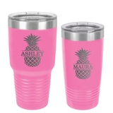 Custom vacation pineapple tumbler