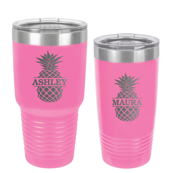 Custom vacation pineapple tumbler